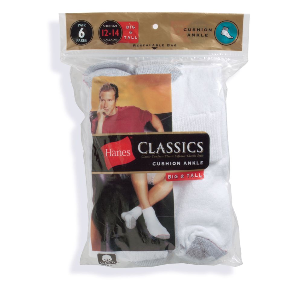 Hanes Quarter Socks (Big & Tall) (6 pair pack) at Sears.com