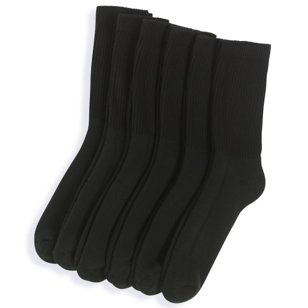 Hanes 6pk Black Crew Sock at Sears.com