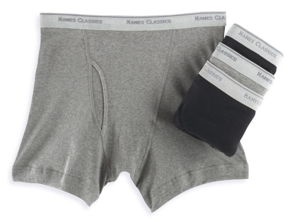 Hanes Black/Gray Boxer Brief (4 Pack)