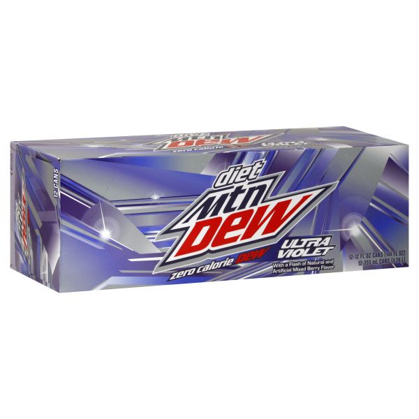 Mountain Dew Soda, Diet, Ultra Violet, 12 - 12 fl oz (355 ml) cans [144 fl oz (4.26 lt)]
