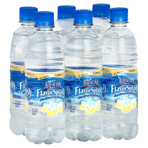 Aquafina Aquafina Flavor Splash Water Beverage, Lemon Flavored, 6 - 8980511