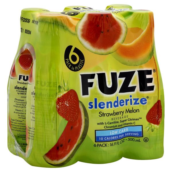 Fuze Slenderize Beverage, Strawberry Melon, 6 pack [16.9 fl oz (500 ml)]