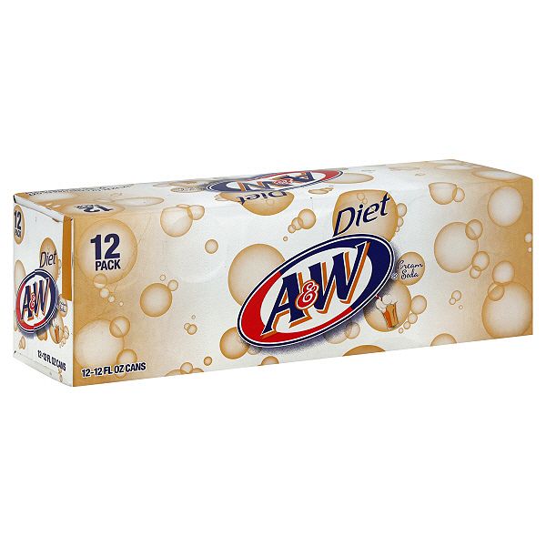 A&w Cream Soda, Diet, 12 - 12 Fl Oz (355 Ml) Cans [144 Fl Oz (4.3 Lt) 27591712
