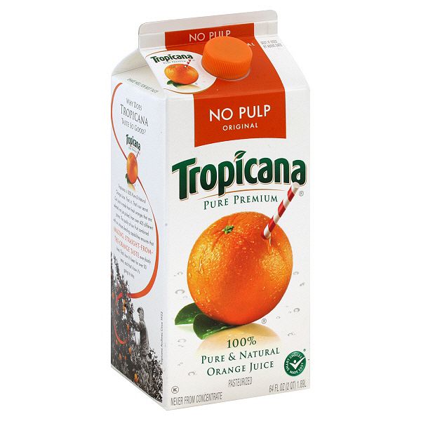 Tropicana Pure Premium Juice Orange No Pulp Original 64 Fl Oz 2 033W297971110001P Tropicana 280102