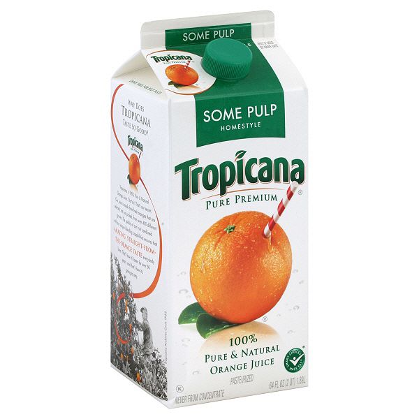 Tropicana Pure Premium Juice Orange Some Pulp Homestyle 64 Fl Oz 033W297975110001P Tropicana 840686