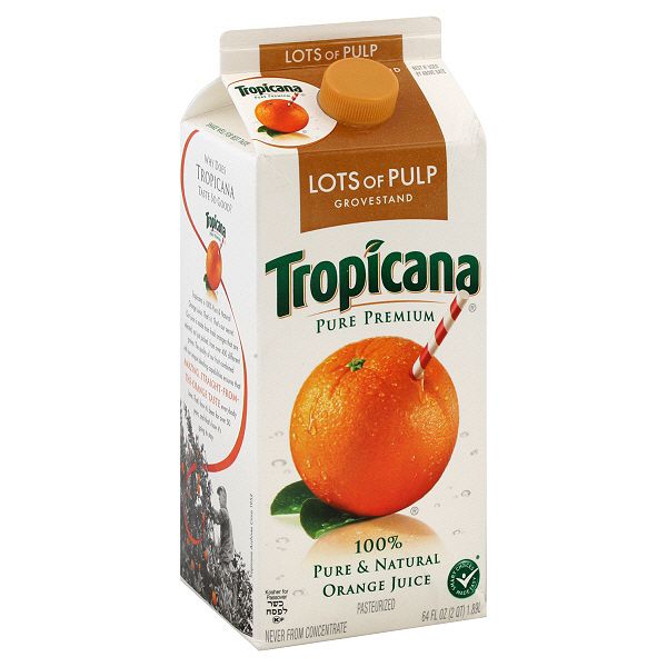 Tropicana Pure Premium Juice Orange Lots Of Pulp Grovestand 64 Fl 033W297980110001P Tropicana 00414