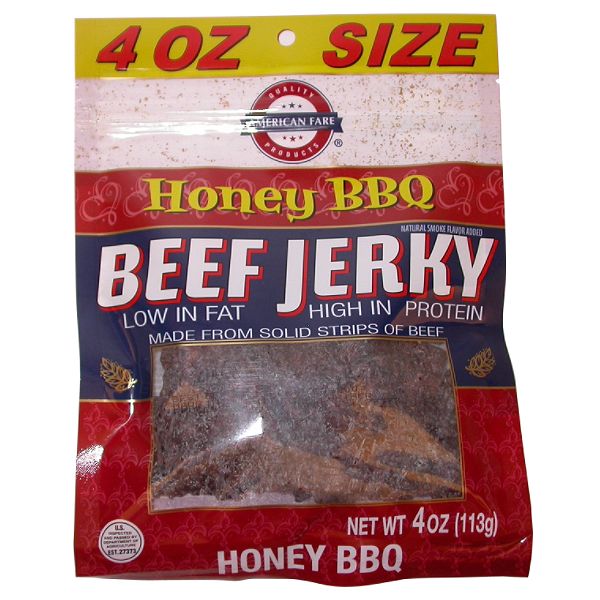 American Fare Premium Beef Jerky Honey Bbq 4 Ounce 55671011