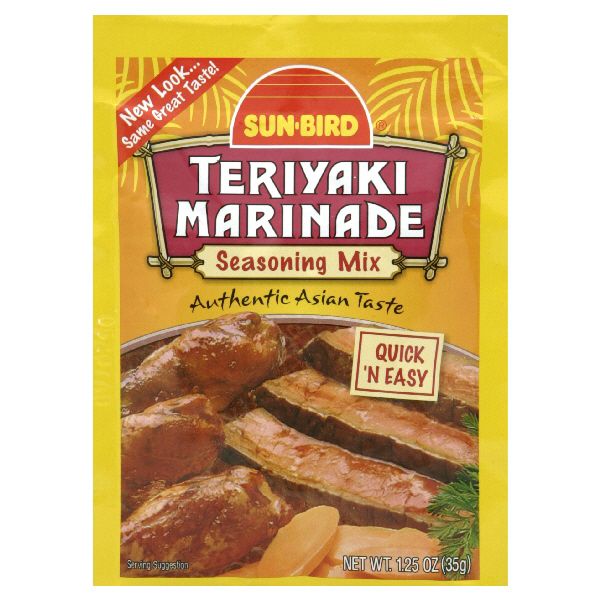 Sun-Bird Seasoning Mix, Teriyaki Marinade, 1.25 oz (35 g)