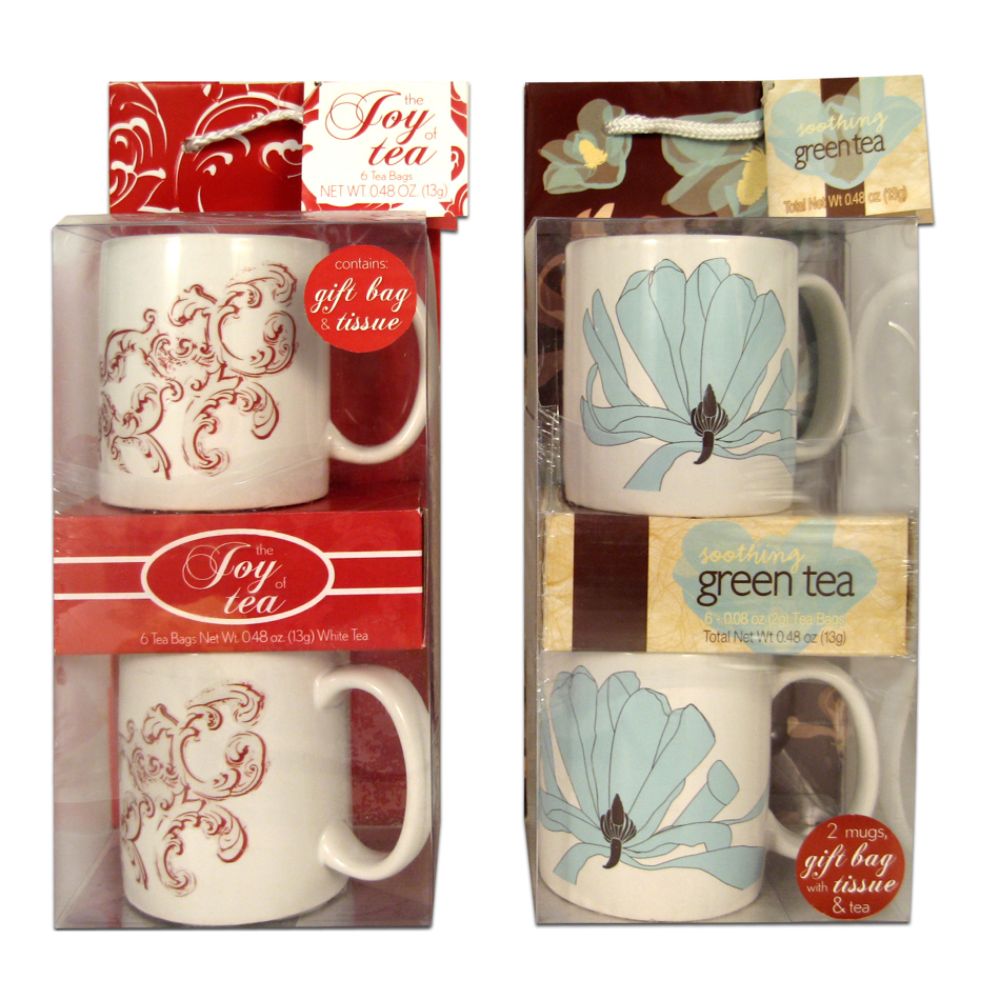 Floral 2 Mug With Tea And Gift Bag Gift Set at Kmart.com