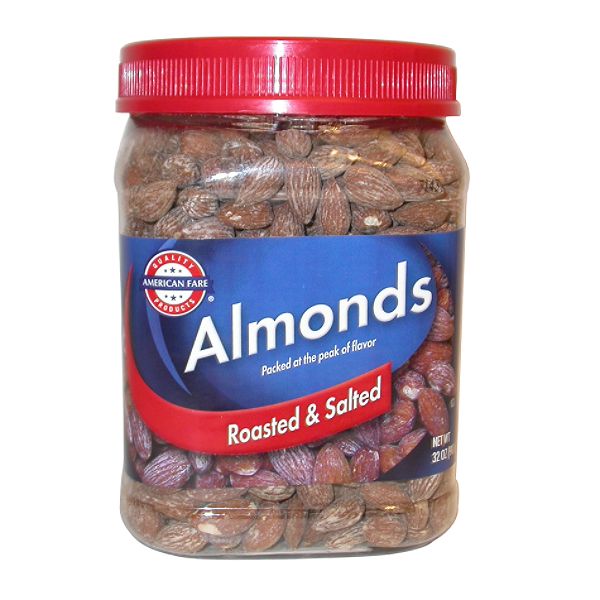 American Fare Almonds Roasted & Salted 32 Ounce Plastic Container 92884