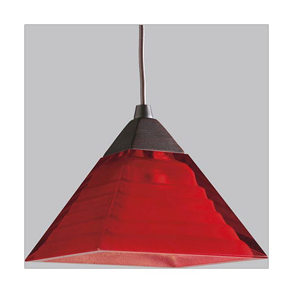 Lighting Progress Illuma-flex One Light Mini Pendant Pyramid In Red Glass And pg6411