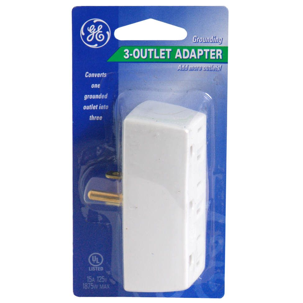 GE Adapter, 3-Outlet, Grounding, White, 1 adapter at Kmart.com