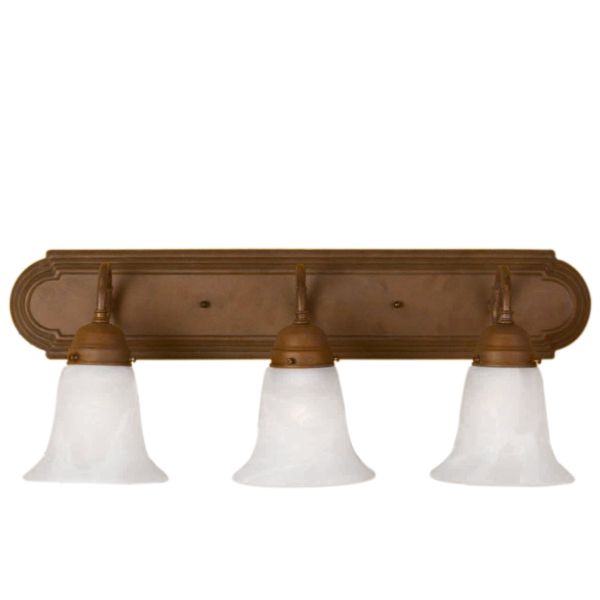 Sunlite 24" Decorative Vanity 3 Light Down Fixture, 24" Wide, Dusted Brown Finish, Ala