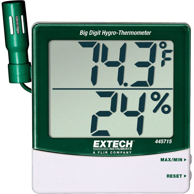 Extech&nbsp; Big Digit Remote Probe Hygrothermometer