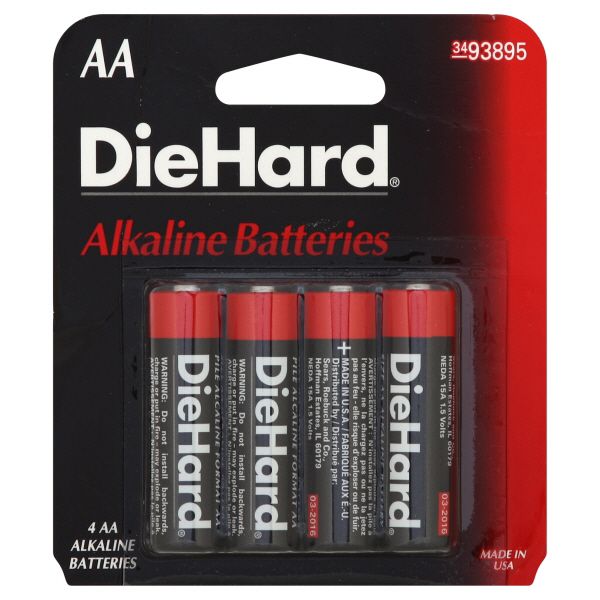 DieHard AA Alkaline Batteries, 4pk