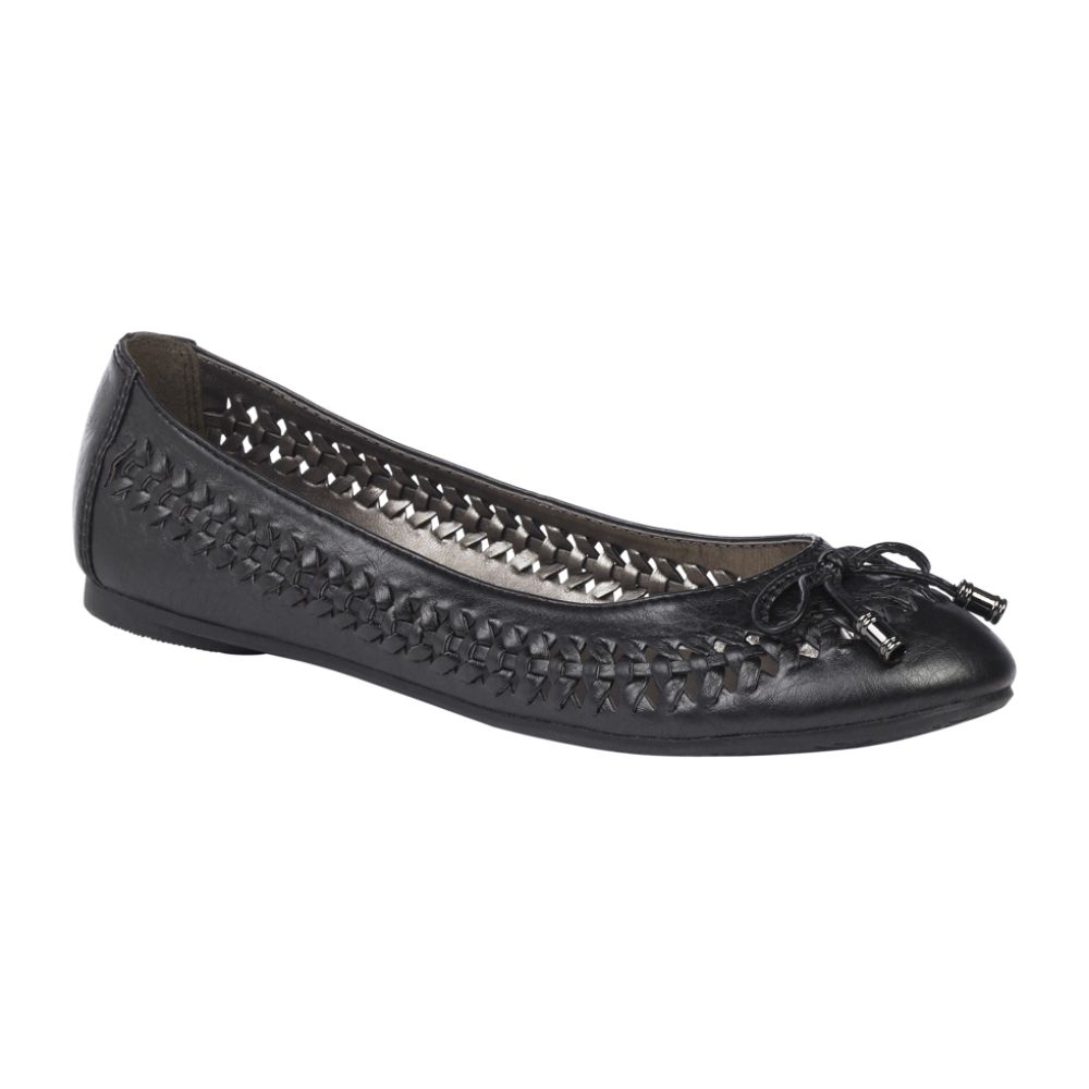 Piper & Blue Women's Emerald Woven Flat - Black