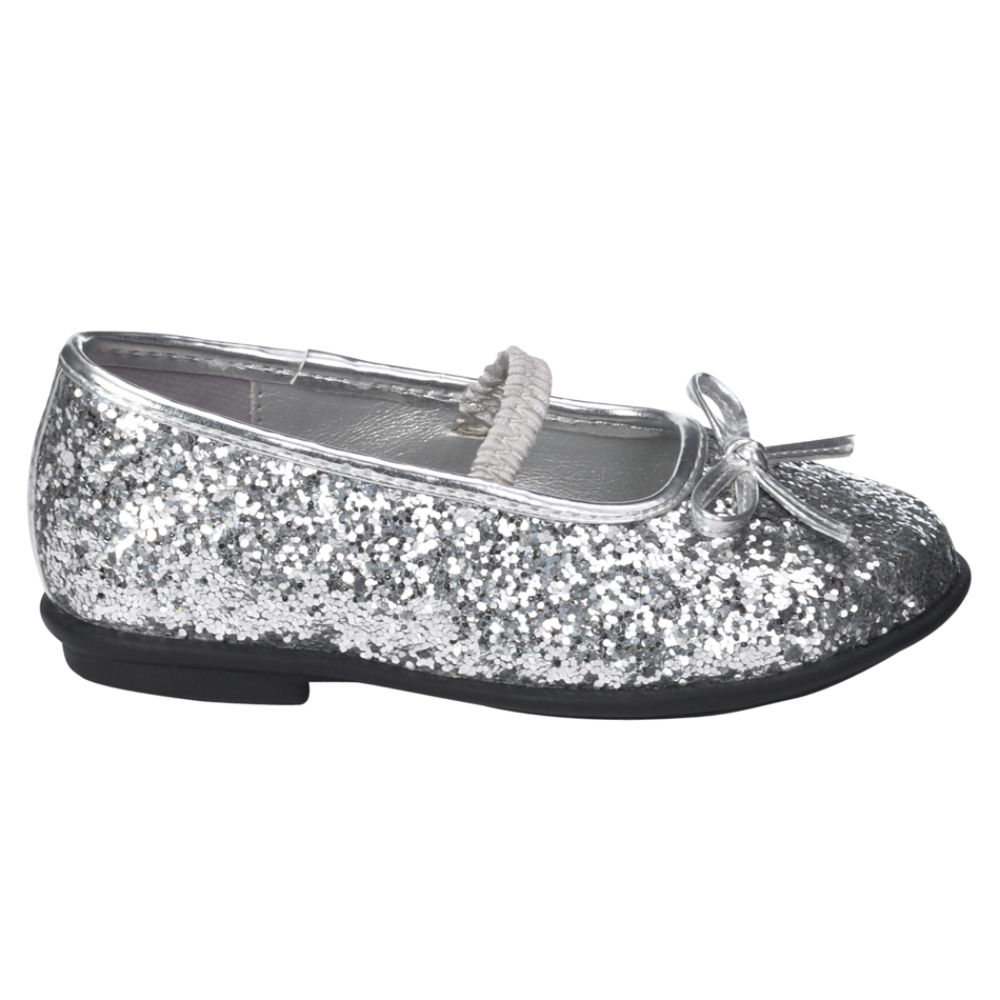 Toddler Girls' Allondra Glitter Ballet Flat - Silver- WonderKids-Shoes-Kids-Toddlers