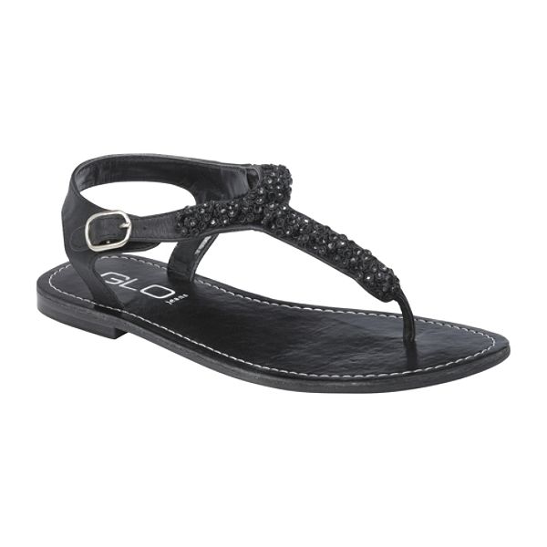 Glo Women's Zanie Sandal With Rhinestone Detail - Black