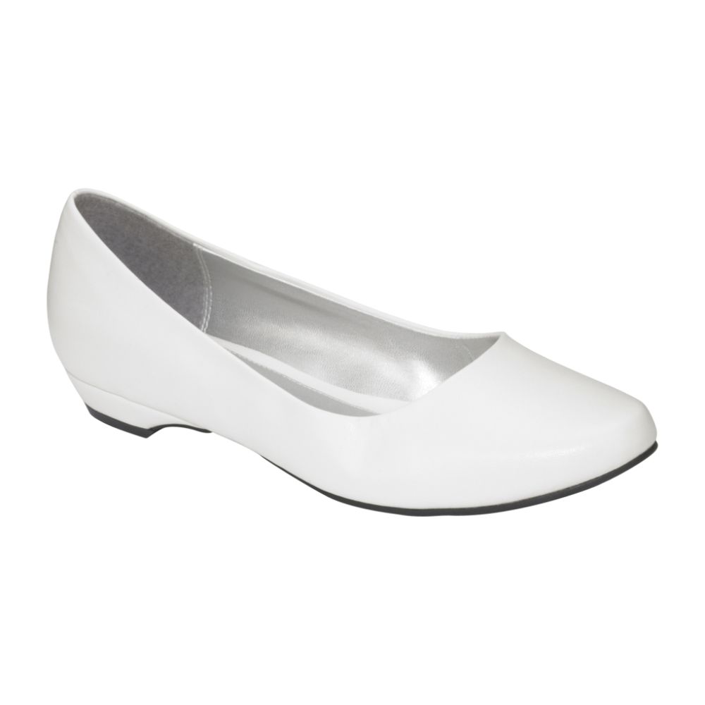 Basic Editions Women's Irene Round Toe Skimmer WW - White at Kmart.com