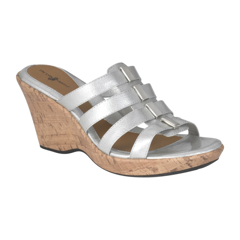 Jaclyn Smith Women's Faylin 4 Square Wedge - Silver