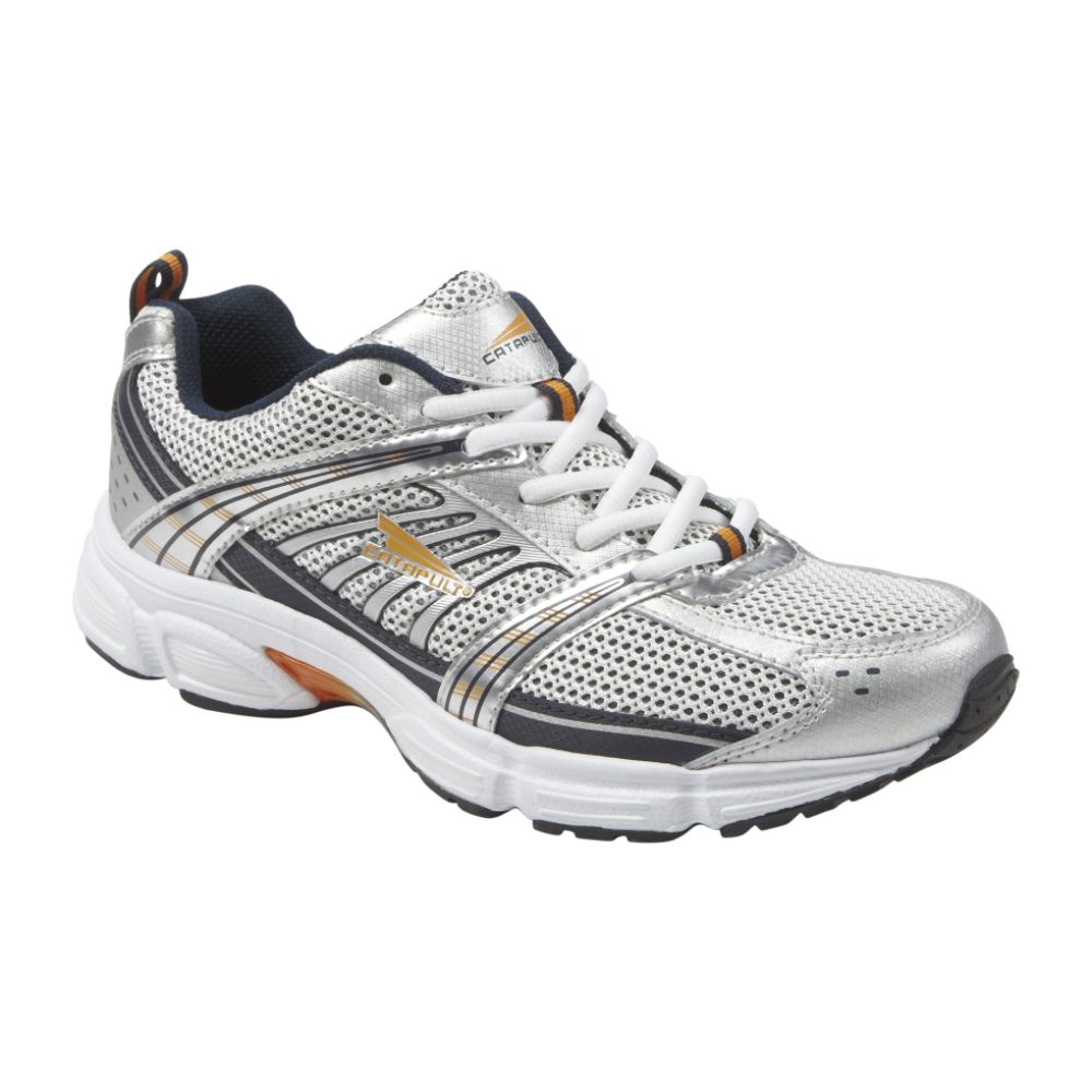 CATAPULT Men's Phineas Leather Lace-Up Jogger - Silver/Orange at Kmart.com
