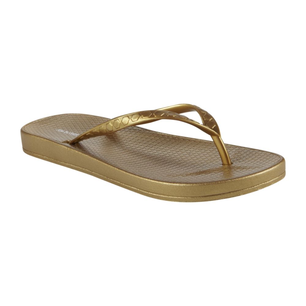 Joe Boxer Women's Mattea Footbed Zori Thong - Gold at Kmart.com