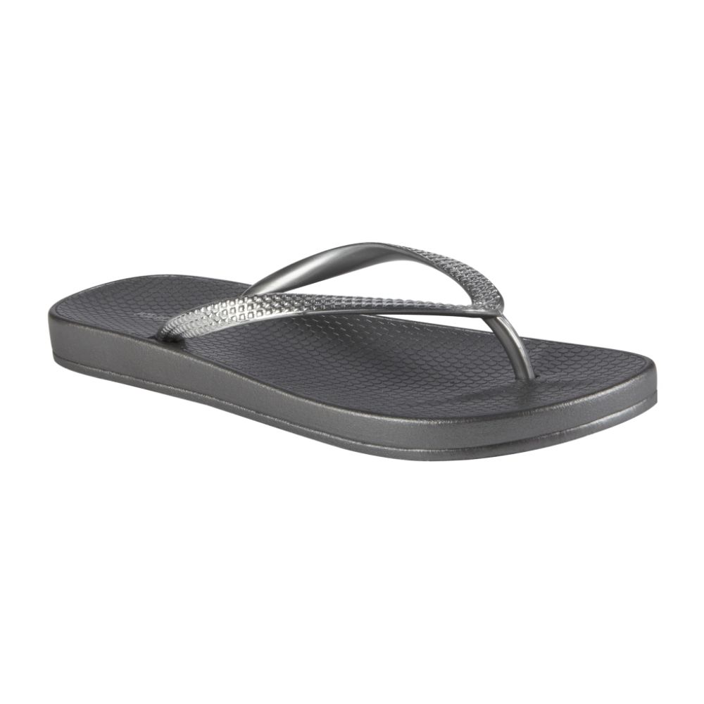 Joe Boxer Women's Battea Footbed Zori Thong - Pewter at Kmart.com