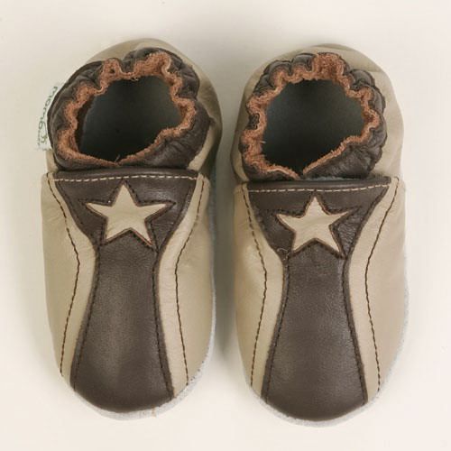 Momo Baby Soft Sole Baby Shoes - Star Brown
