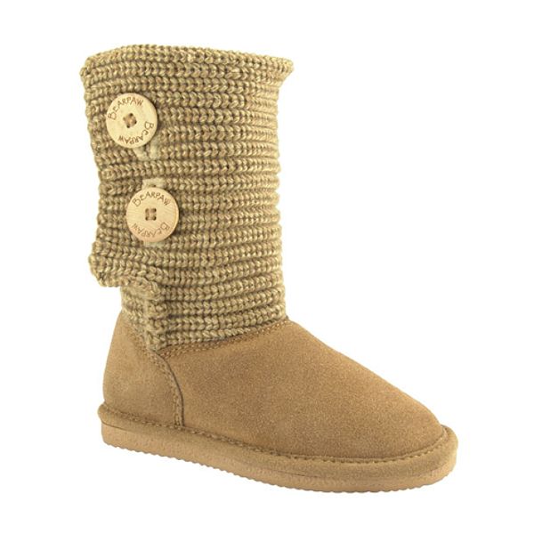 Bearpaw Cable Knit Youth - Chestnut