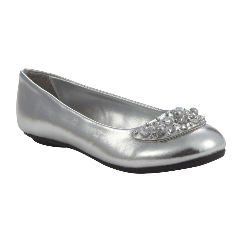 TKS Girl's Jordan Jeweled Dress Shoe - Silver at Sears.com