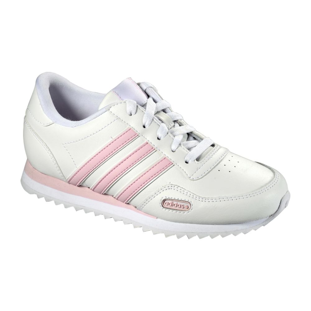 adidas Girls' Jogger K Shoe - White/Pink