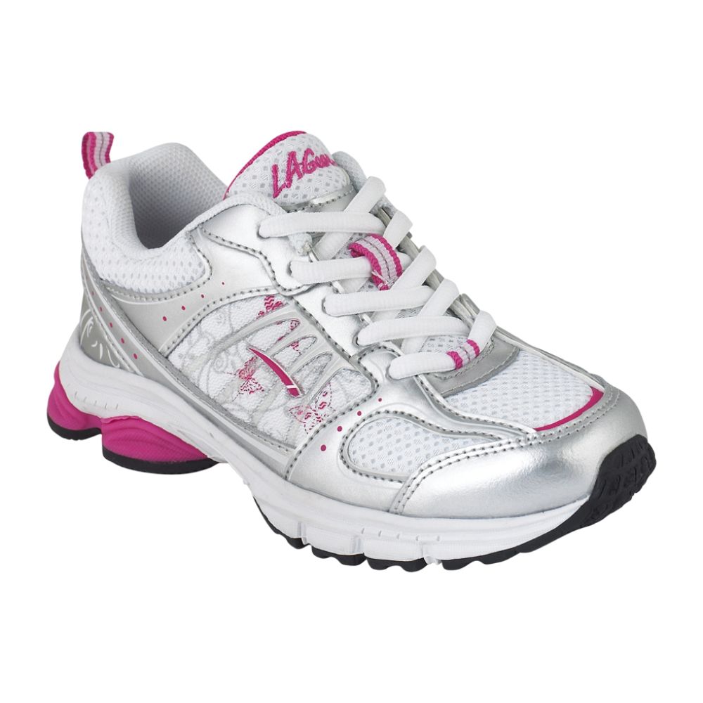 LA Gear Youth Girls' Vienna - White/Silver/Pink at Sears.com