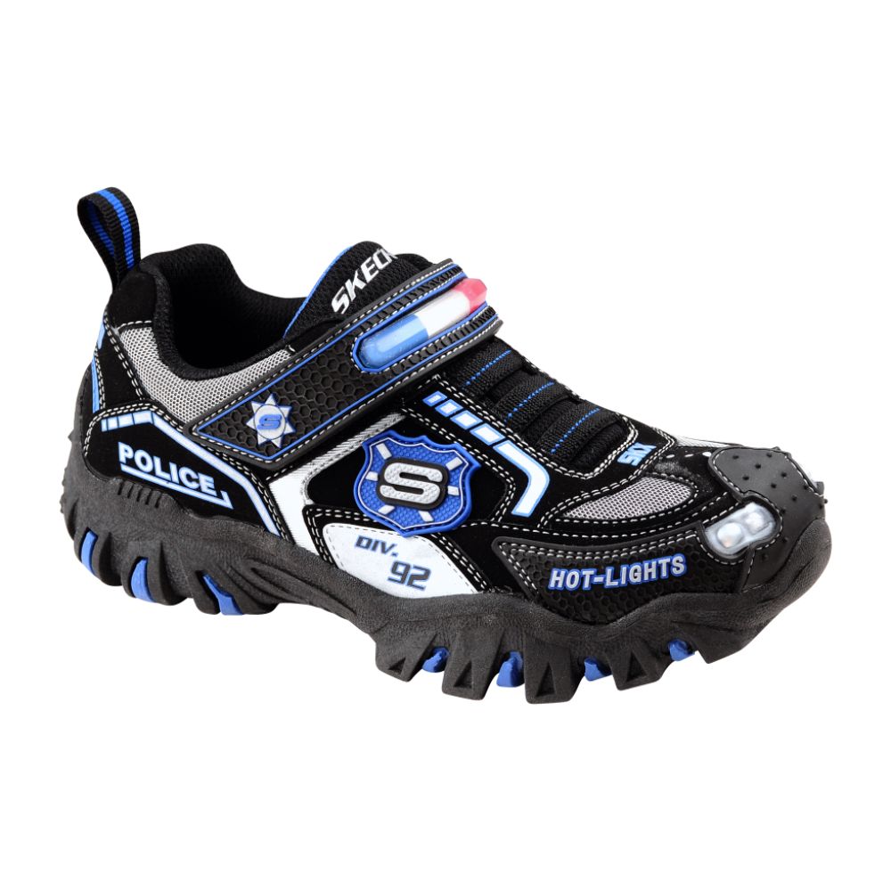 Light Shoes  Kids on Skechers Boys  Police Shoe   Black Silver Reviews   Mysears Community