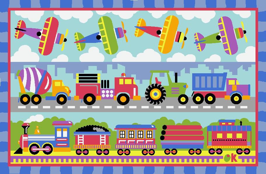 Olive Kids Olive Kids Trains, Planes & Trucks 39 x 58 inch Rug