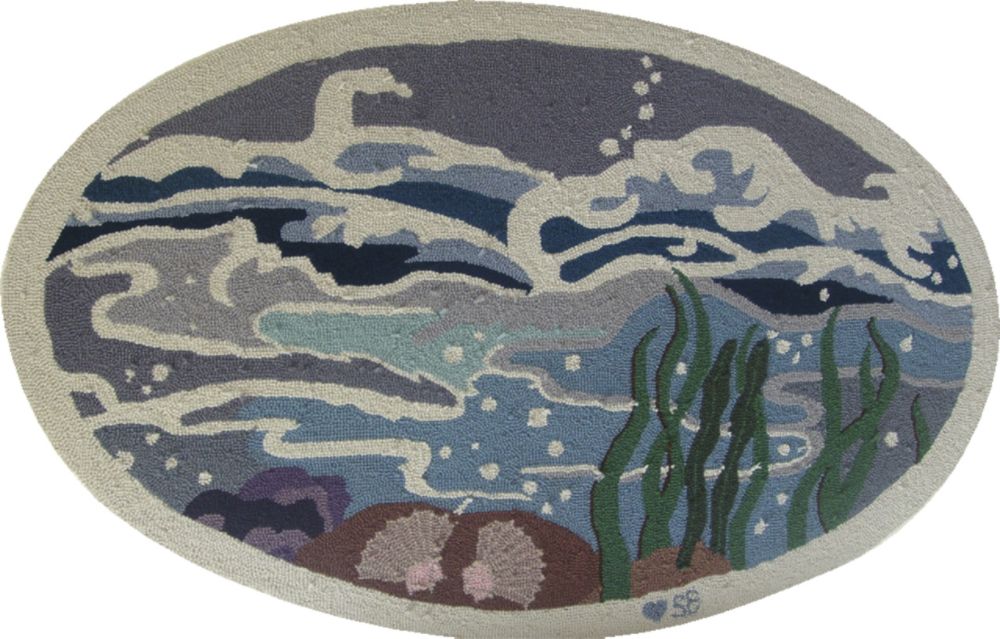 Susan Branch Octopus Garden 26x4 Hand Hooked Rug