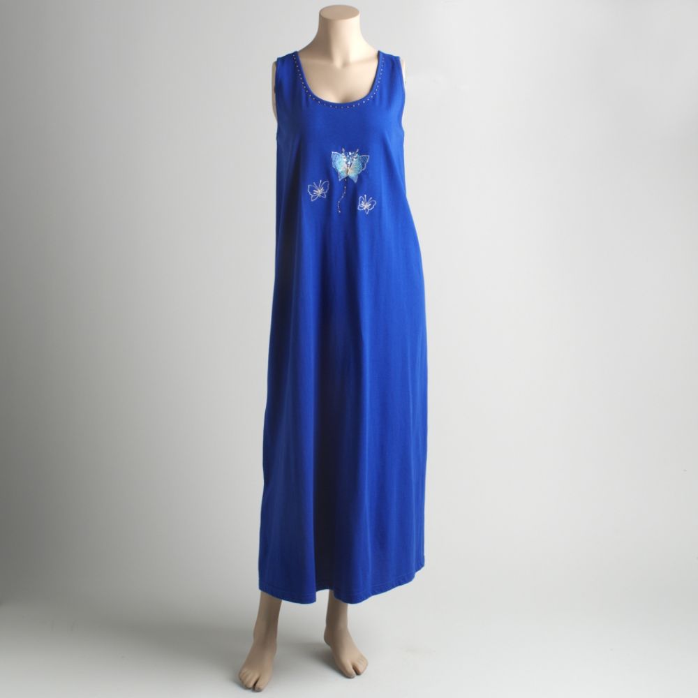 Desert Shores Sleeveless Tank Lounge Dress With Butterfly Print