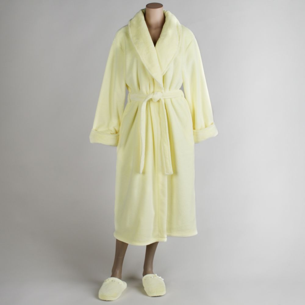 Covington Women's Long Plush Robe with Matching Slippers