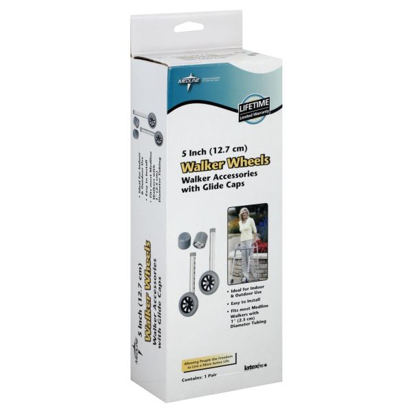 Medline Walker Wheels, with Glide Caps, 5 Inch, 1 pair at Sears.com