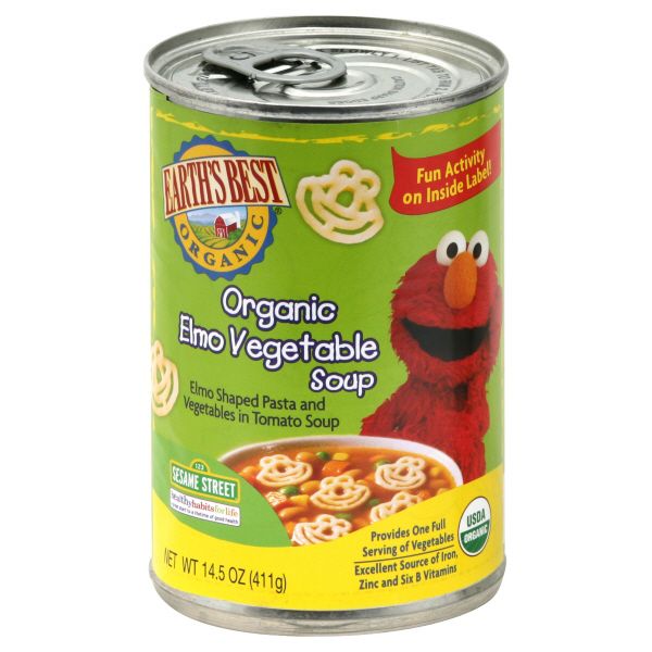 Earth's Best Organic Soup, Elmo, Vegetable, 14.5 oz (411 g)  (Box of 12)