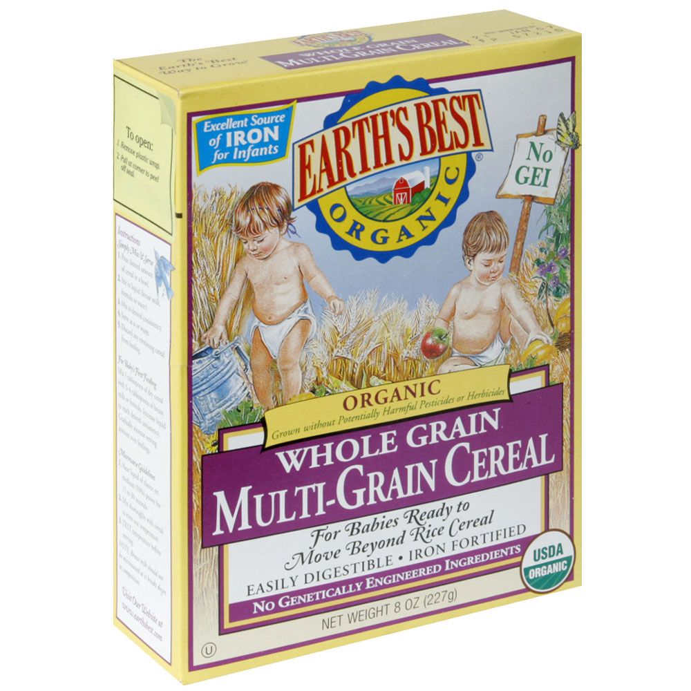 Earth's Best Organic Multi-Grain Cereal, Whole Grain, 8 oz (227 g)  (Box of 12)