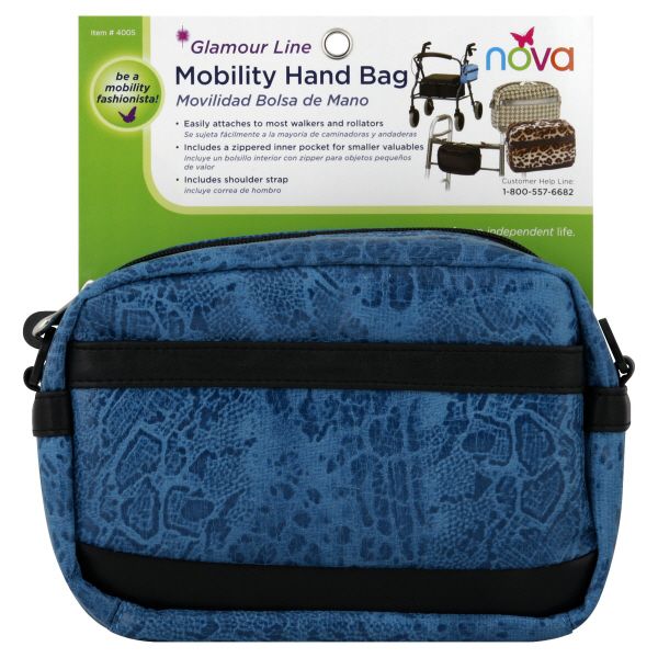 Nova Ortho-Med Inc Glamour Line Mobility Hand Bag, Blue Pattern, 1 bag at Kmart.com