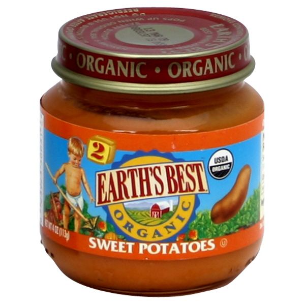 Earth's Best Organic Sweet Potatoes, Stage 2, 4 oz (113 g)  (Box of 12)