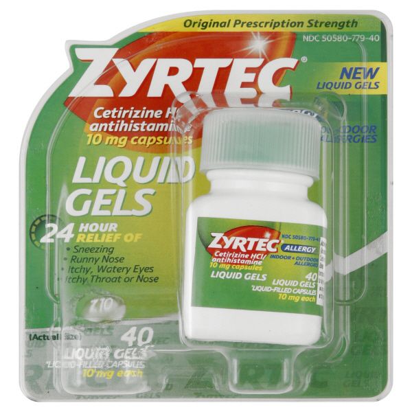 Zyrtec Allergy, Original Prescription Strength, 10 mg, Liquid Gels, 40 liquid gels at Kmart.com