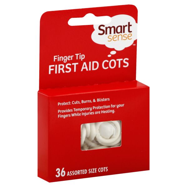 Smart Sense First Aid Cots, Finger Tip, Assorted Size, 36 cots at Kmart.com