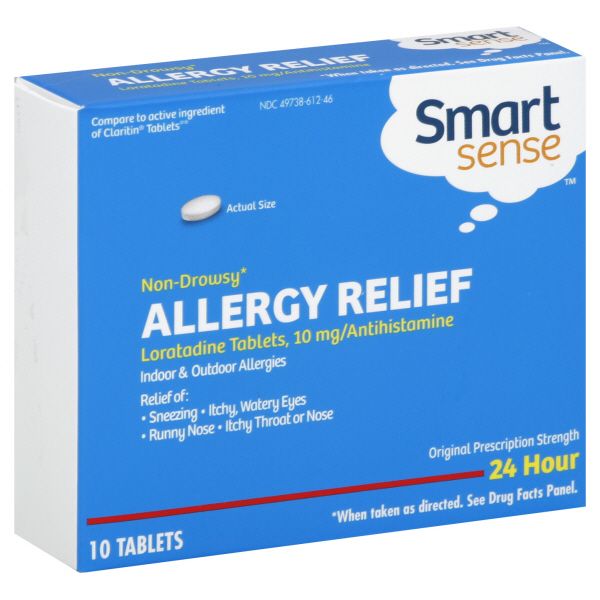 Smart Sense Allergy Relief, Indoor & Outdoor Allergies, 24 Hour, Tablets, 10 tablets at Kmart.com