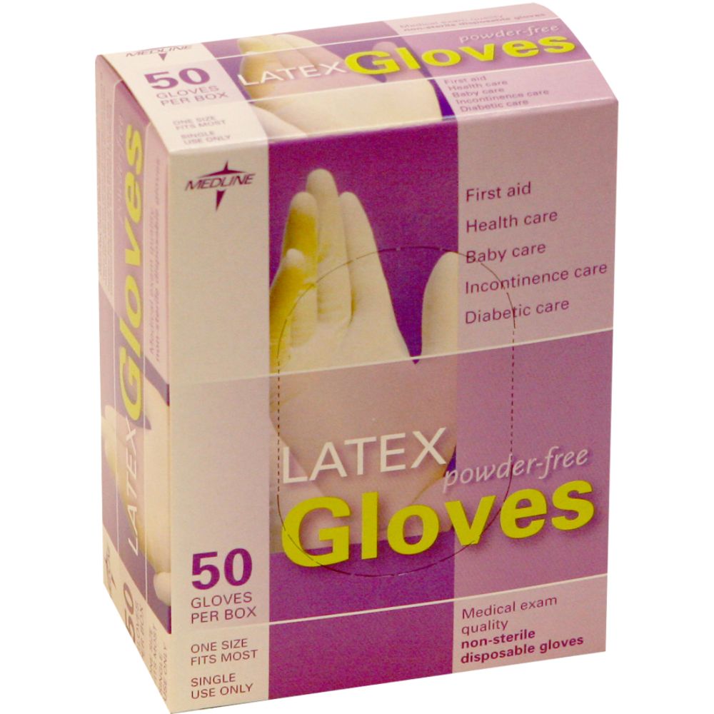Medline Latex Powder Free Exam Gloves 50 Count at Kmart.com