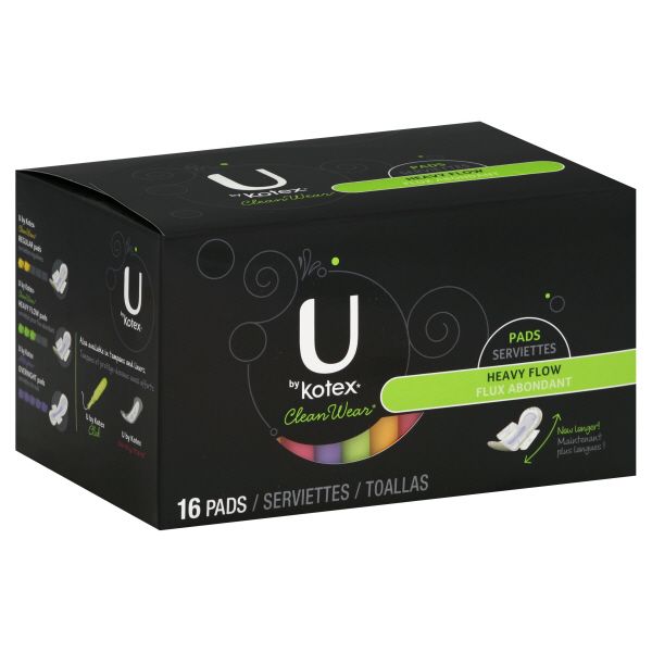 Kotex U Clean Wear Pads, Heavy Flow, 16 pads at Kmart.com