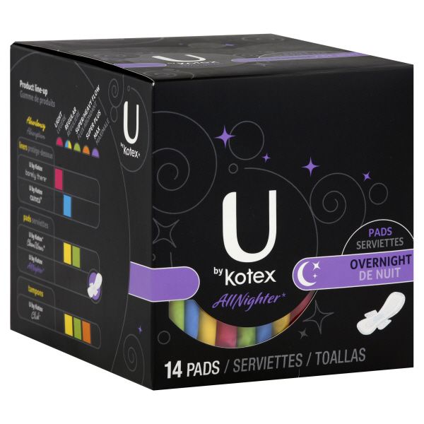 Kotex U by Kotex AllNighter Pads, Overnight, 14 pads at Kmart.com