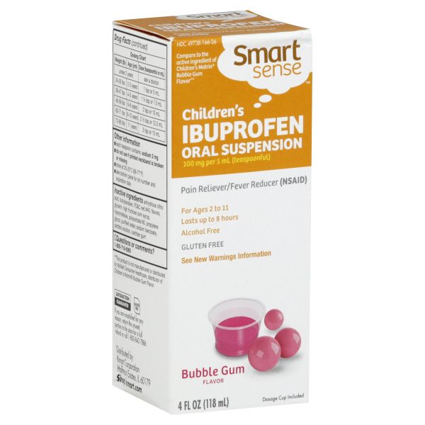 Smart Sense Ibuprofen, Children's, Bubble Gum Flavor, Oral Suspension, 4 fl oz (118 ml) at Kmart.com