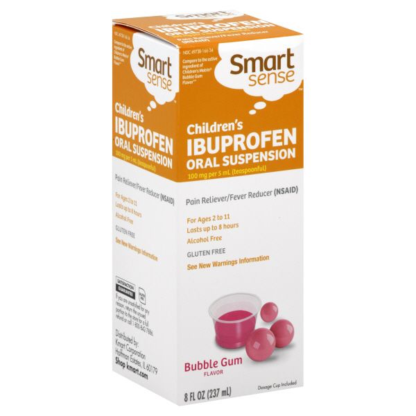 Smart Sense Children's Ibuprofen, Bubble Gum Flavor Oral Suspension, 8 fl oz (237 ml) at Kmart.com